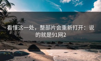 看懂这一处，整部片会重新打开：说的就是91网2