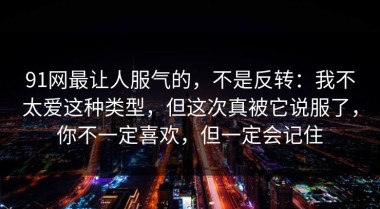 91网最让人服气的，不是反转：我不太爱这种类型，但这次真被它说服了，你不一定喜欢，但一定会记住